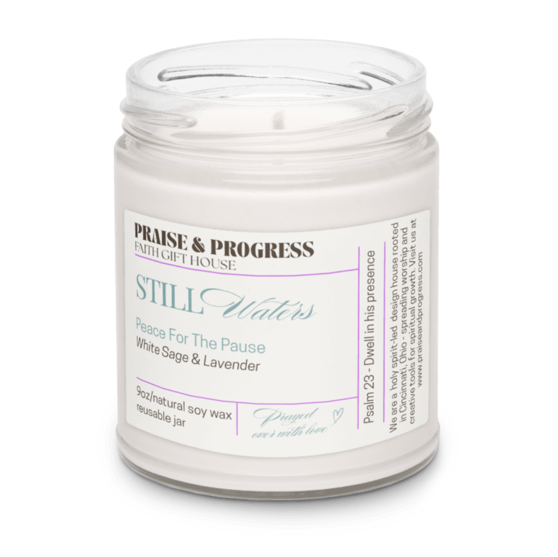 Still Waters Scented Soy Candle - White Sage & Lavender